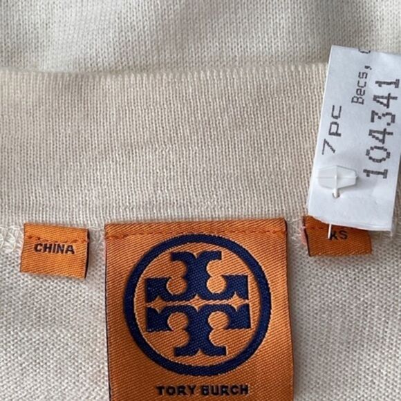 Troy Burch Simone V-Neck Cream Gold Fall Winter Spring Summer Cardigan Sz XS - Picture 9 of 11